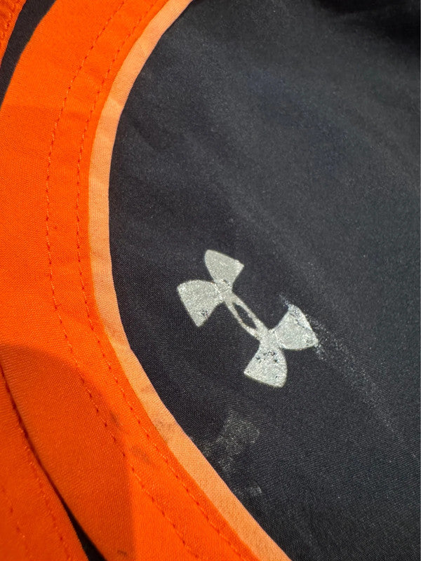Women’s Black and Orange Under Armour Heat Gear Sports Running Shorts