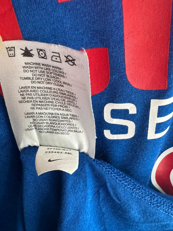 Women’s Blue Nike Chicago Cubs V-Neck Dri-Fit T-Shirt
