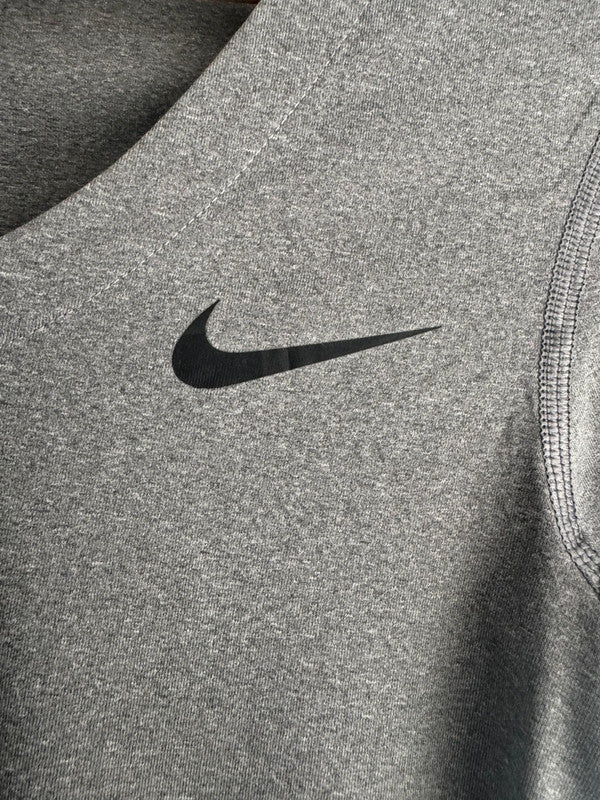 Women’s Grey Nike Pro Dri-Fit Sport Running V-Neck T-Shirt